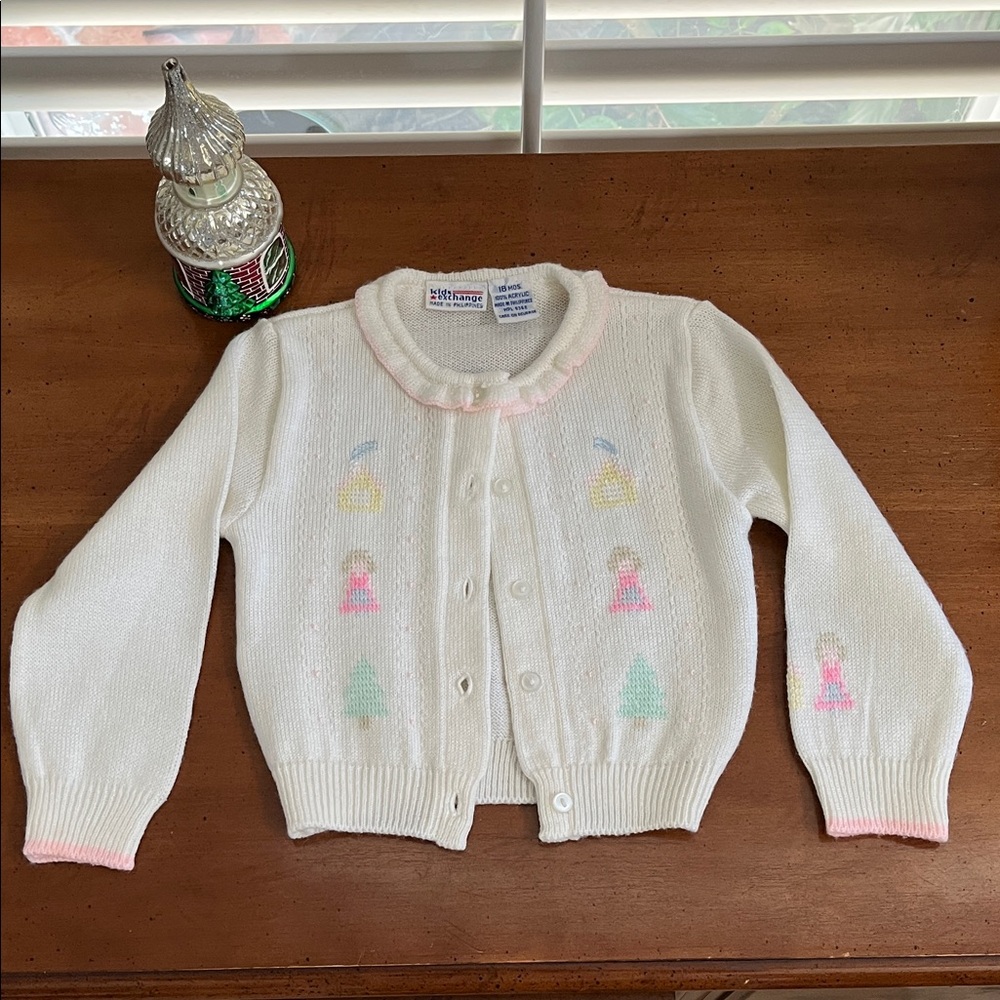 Christmas Sweater with Pink Trim 18 months